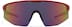Wrap-Around Shield Sunglasses A10161518 in Red with Purple Mirror