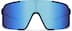 Wrap-Around Shield Sunglasses A10161616 in Blue with Blue Mirror