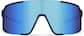 Front view of Wrap-Around Shield Sunglasses A10161616 in Blue with Blue Mirror thumbnail