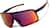 Angle view of Wrap-Around Shield Sunglasses A10161621 in Black with Flame Red Mirror thumbnail