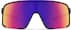 Wrap-Around Shield Sunglasses A10161621 in Black with Flame Red Mirror