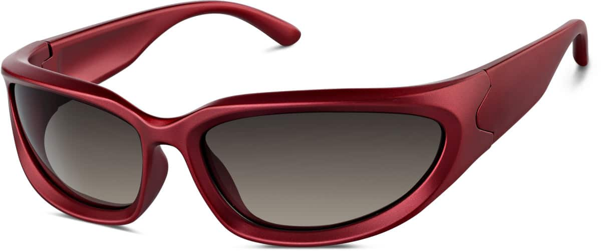 Angle view of Rectangle Sunglasses A10161818 in Red