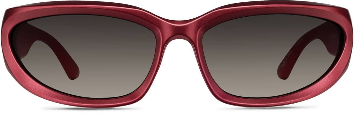 Front view of Rectangle Sunglasses A10161818 in Red