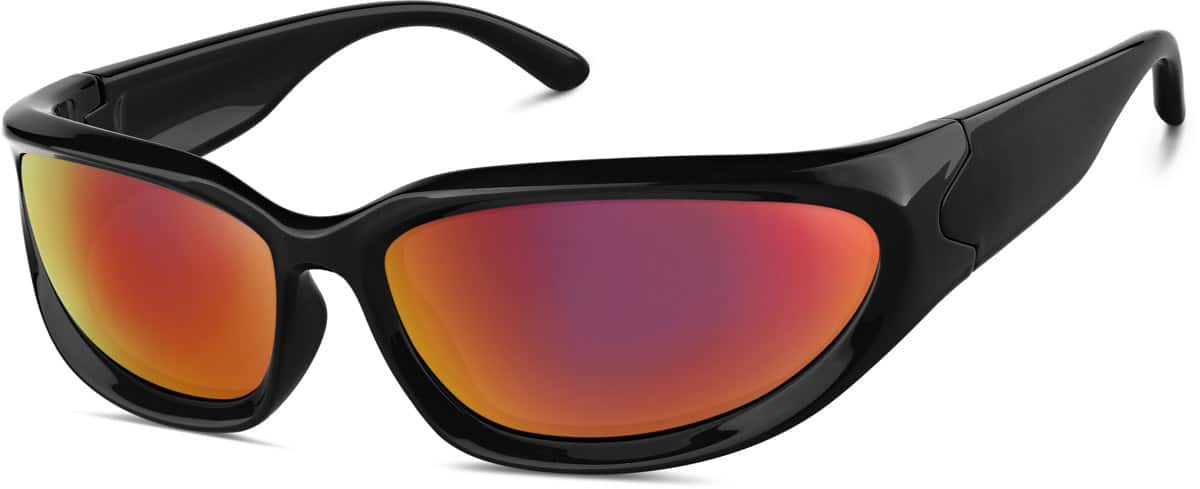 Angle view of Rectangle Sunglasses A10161821 in Black