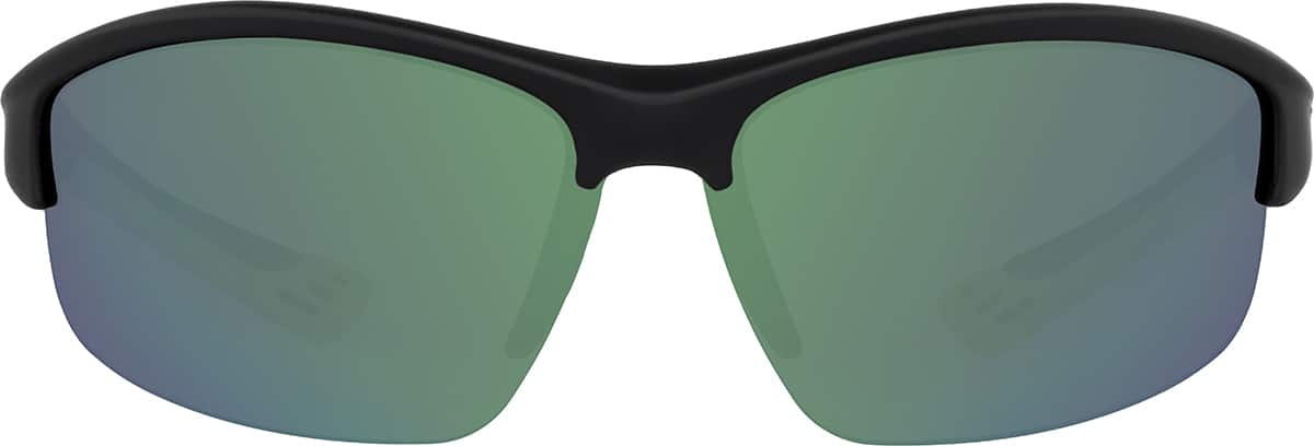 Front view of Half-Rim Sunglasses A10161921 in Black