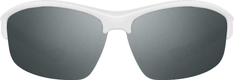 White Half-Rim Sunglasses