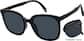 Angle view of Foldable Square Sunglases A10162021 in Black thumbnail