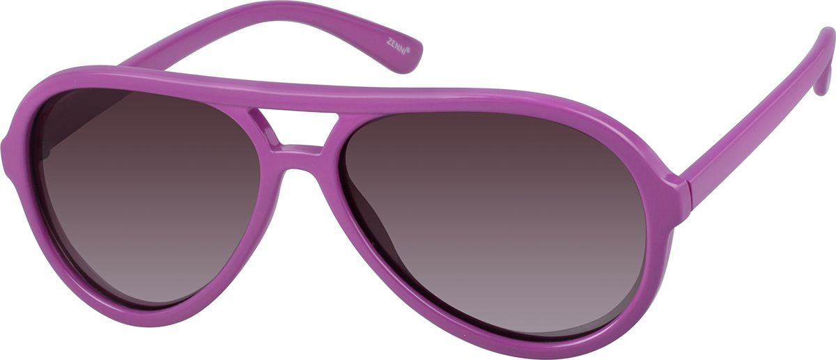 Zenni Women's Aviator Sunglasses Purple Plastic Full Rim Frame