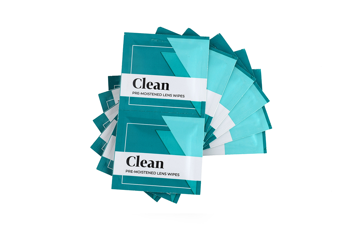 Green Pre-Moistened Lens Wipe