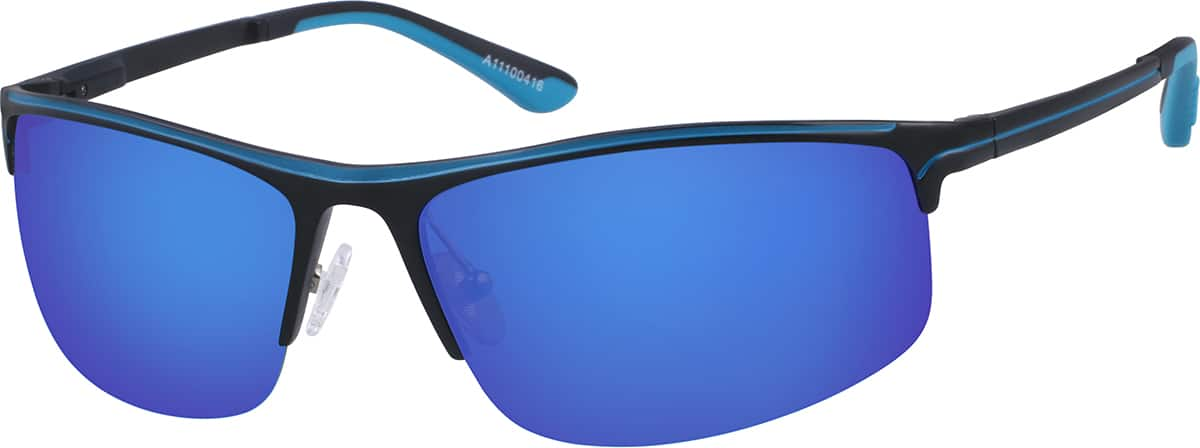 Angle view of Non-Prescription Sport Sunglasses A11100416 in Blue