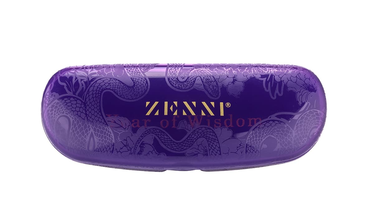 Purple Lunar New Year Hard-Shell Eyeglass Case-angle-view-01