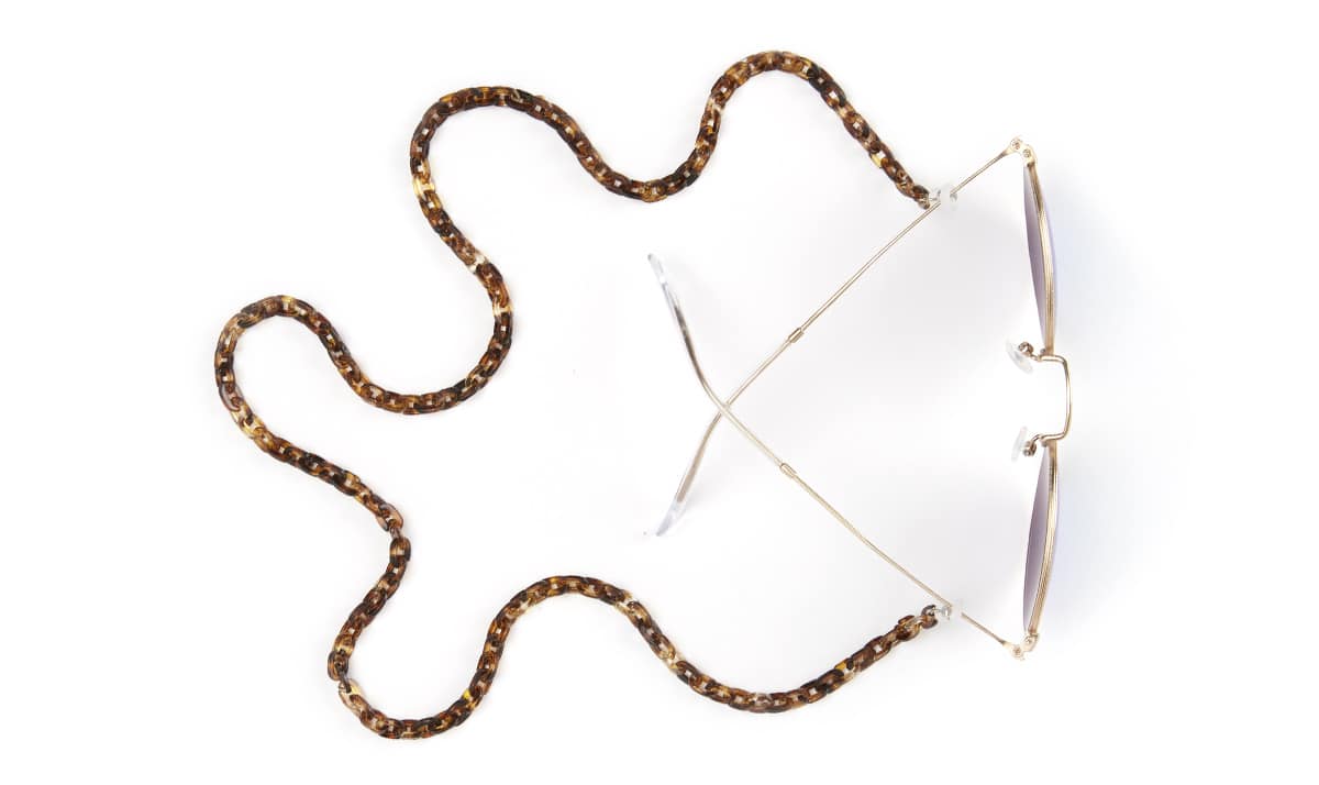 Brown Mini Oval Link Eyeglass Chain-angle-view-01