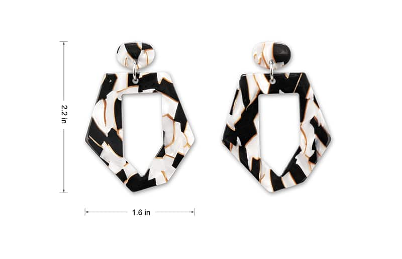 Zebra Acetate Drop Earrings-angle-view-04