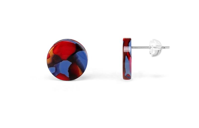 Fruit Punch Acetate Stud Earrings-angle-view-02