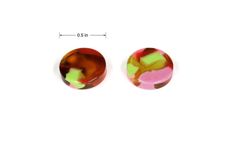 Rose Acetate Stud Earrings-angle-view-01