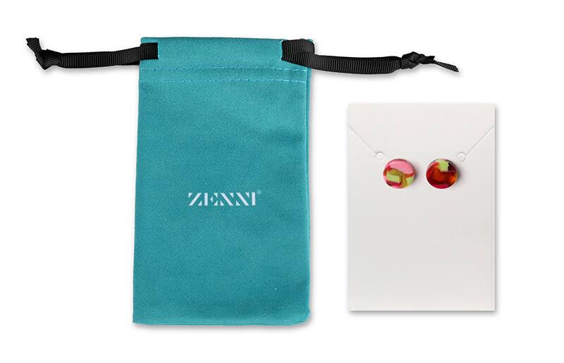 Rose Acetate Stud Earrings-angle-view-03