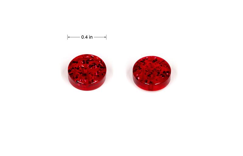 Red Glitter Acetate Stud Earrings