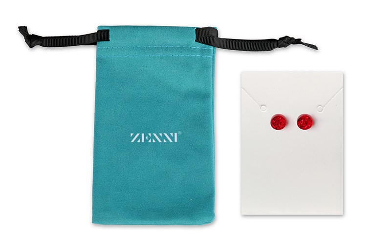 Red Glitter Acetate Stud Earrings-angle-view-03