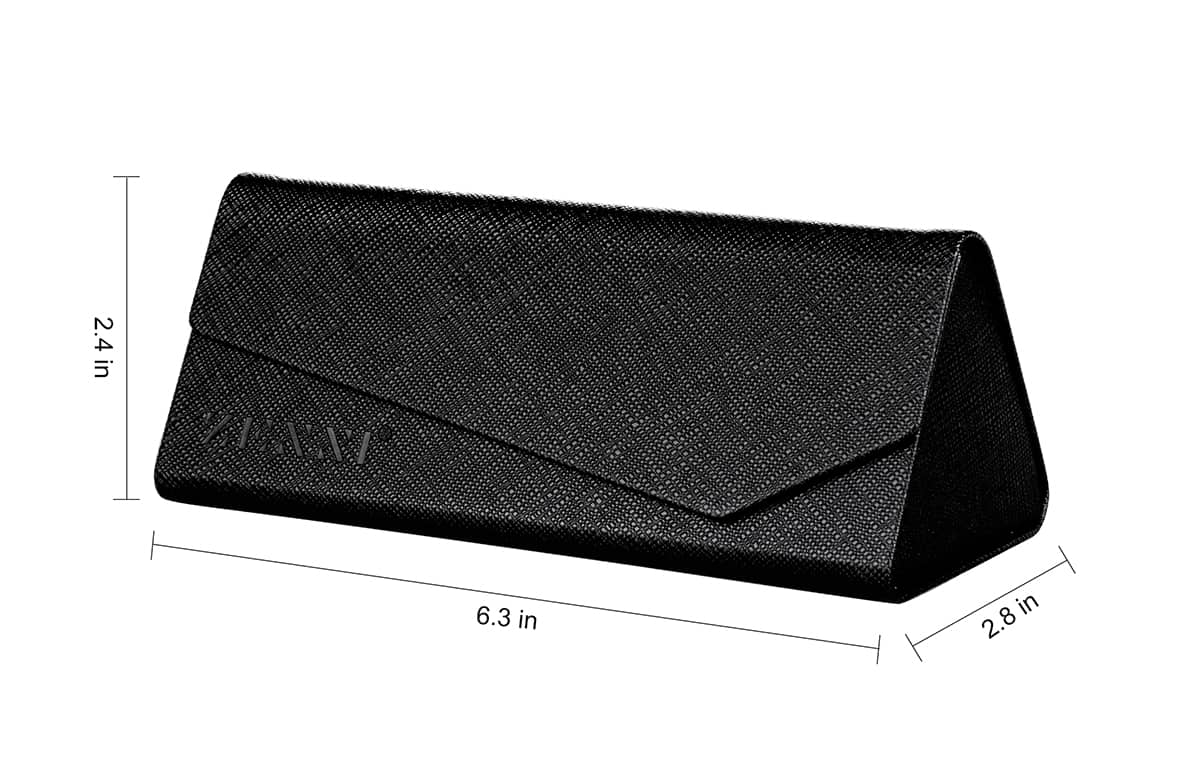 Black Deluxe Tri-Fold Eyeglass Case-angle-view-03