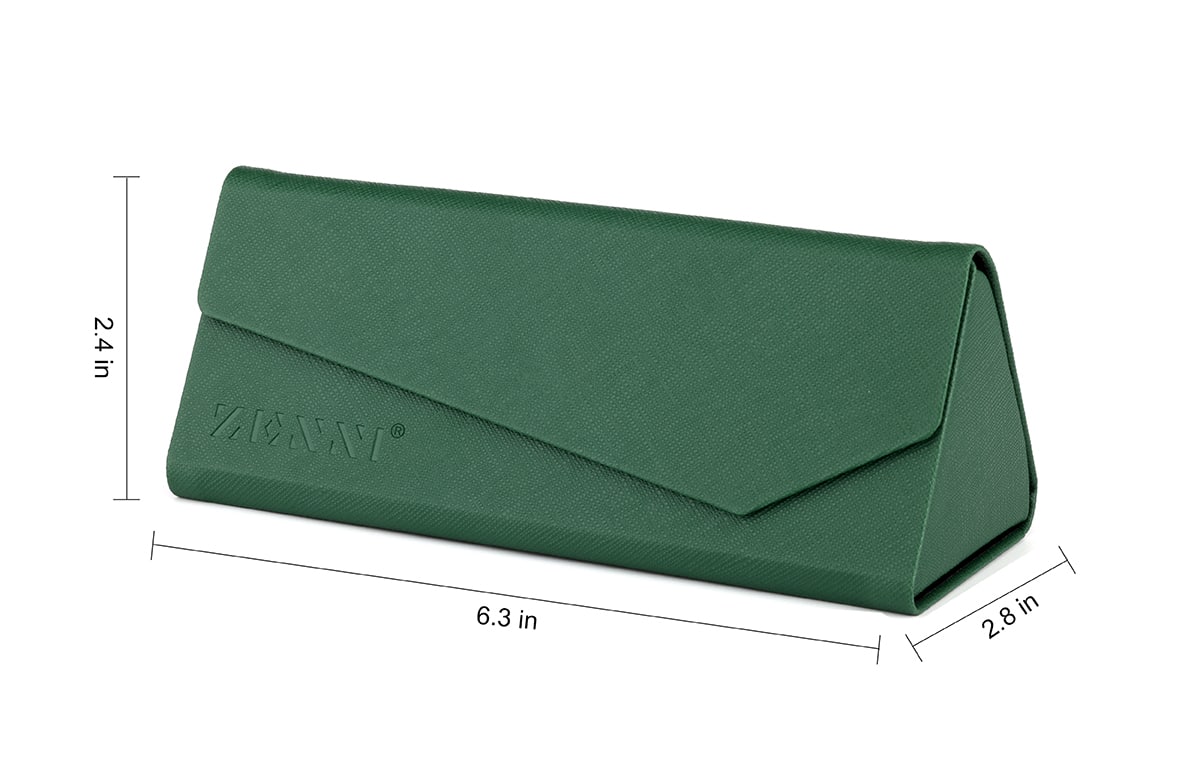 Green Deluxe Tri-Fold Eyeglass Case-angle-view-03