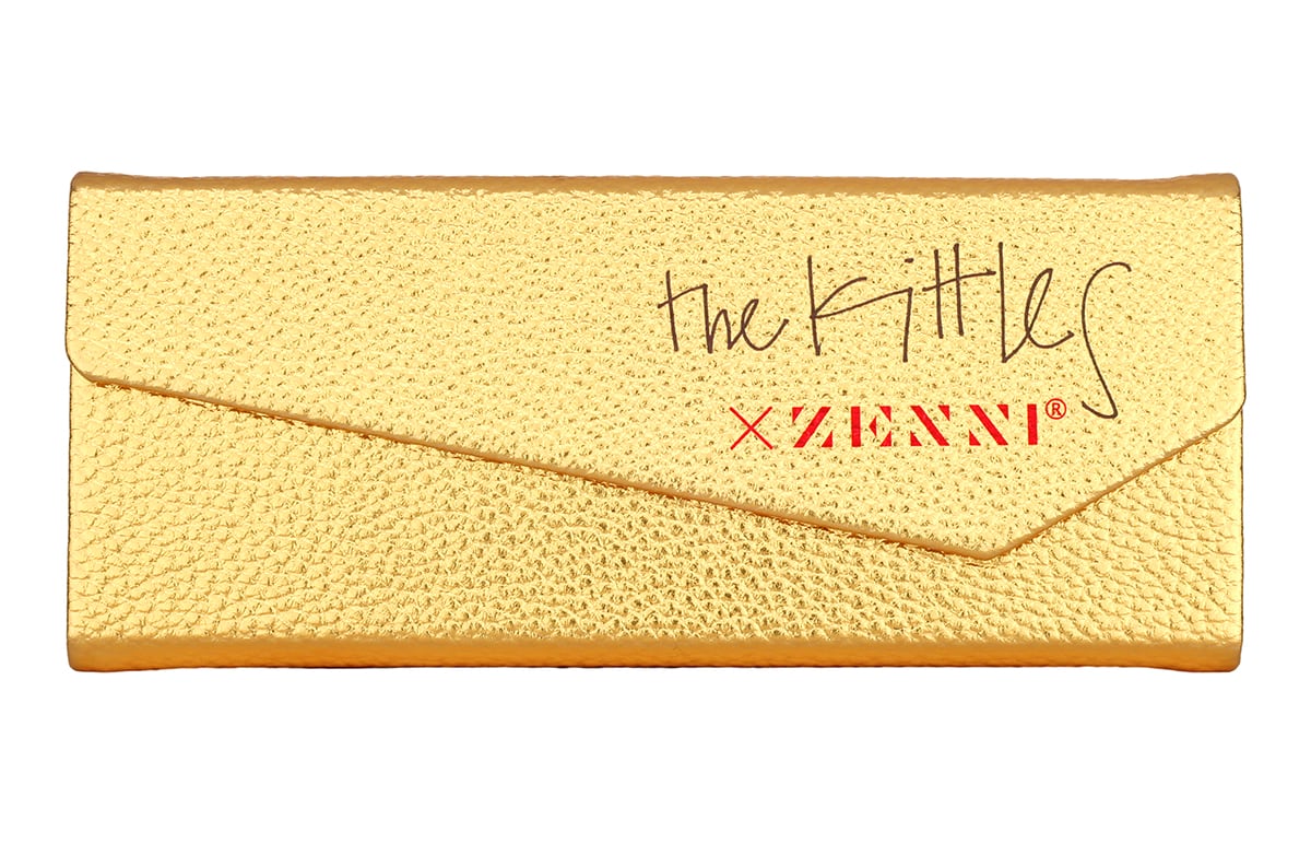 Gold Metallic Kittles x Zenni Case & Cloth-angle-view-04