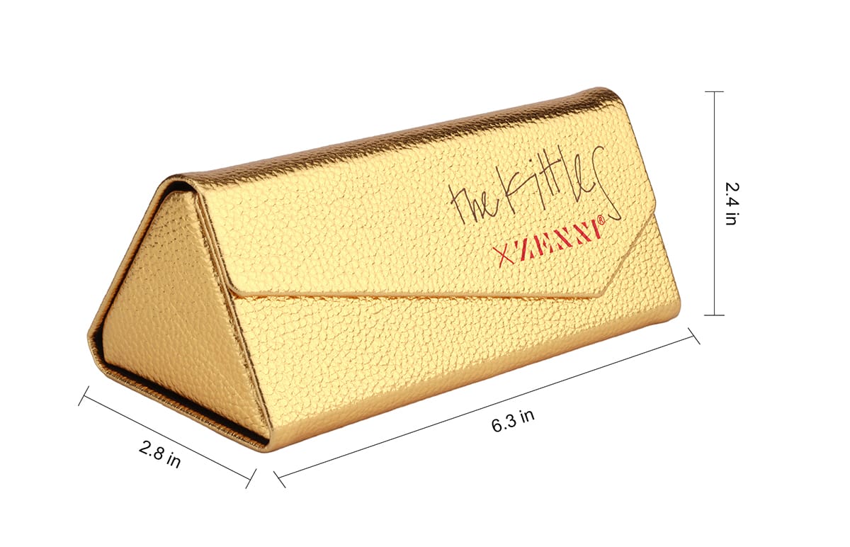 Gold Metallic Kittles x Zenni Case & Cloth-angle-view-05