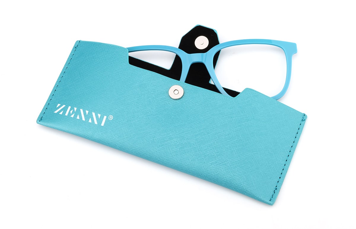 Zenni Teal Clasp Clip-On Case-angle-view-02