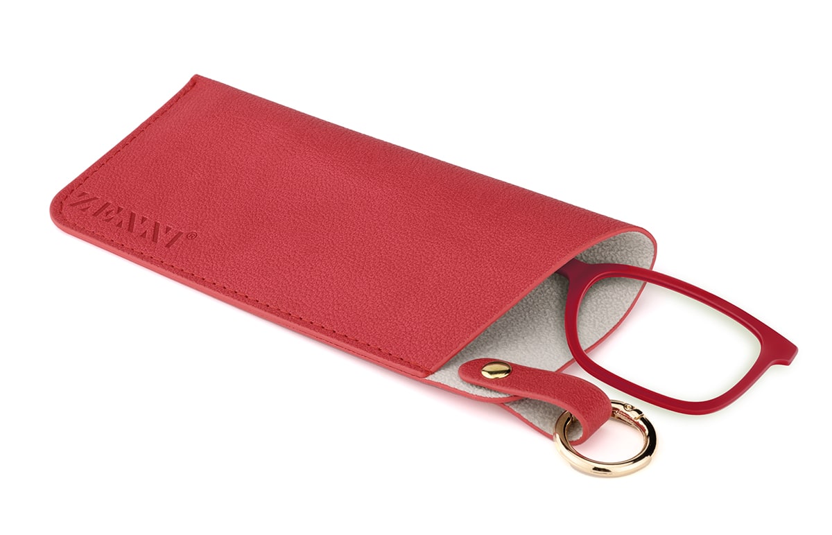 Red Pocket Clip-On Case with Keyring-angle-view-02