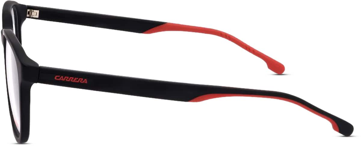 Side view of Carrera CAR8878 CAR887801 in Matte Black and red