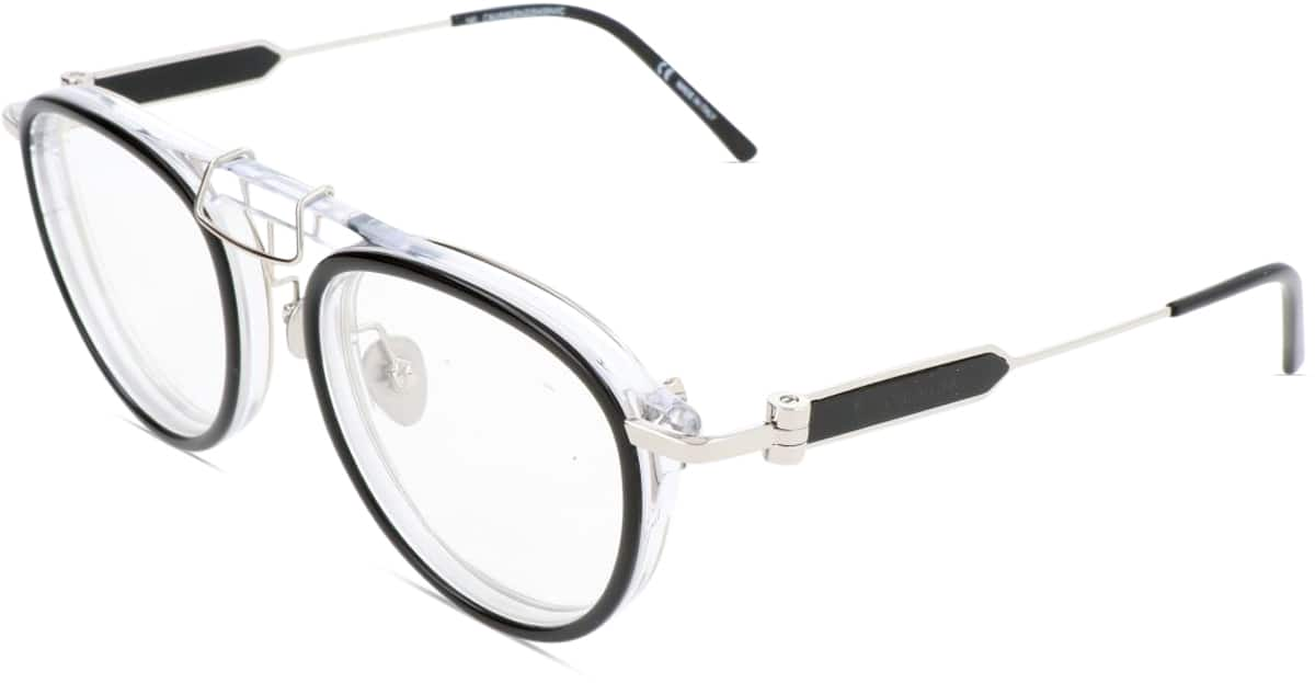 Angle view of Calvin Klein  CK1884 CK188423 in Clear and Black