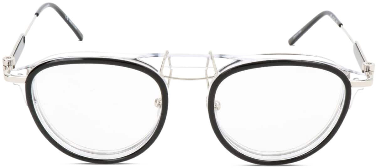 Front view of Calvin Klein  CK1884 CK188423 in Clear and Black