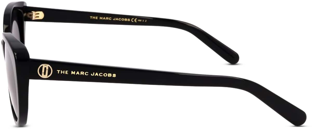 Side view of Marc Jacobs  MARC 525 JAC52500 in Black and gold