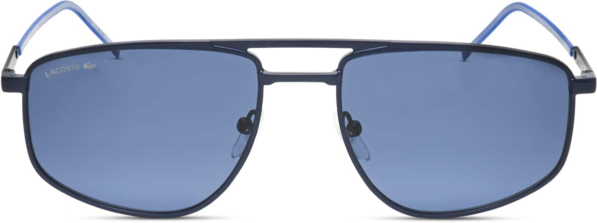 Front view of Lacoste LAC254S LAC254S16 in Matte Blue