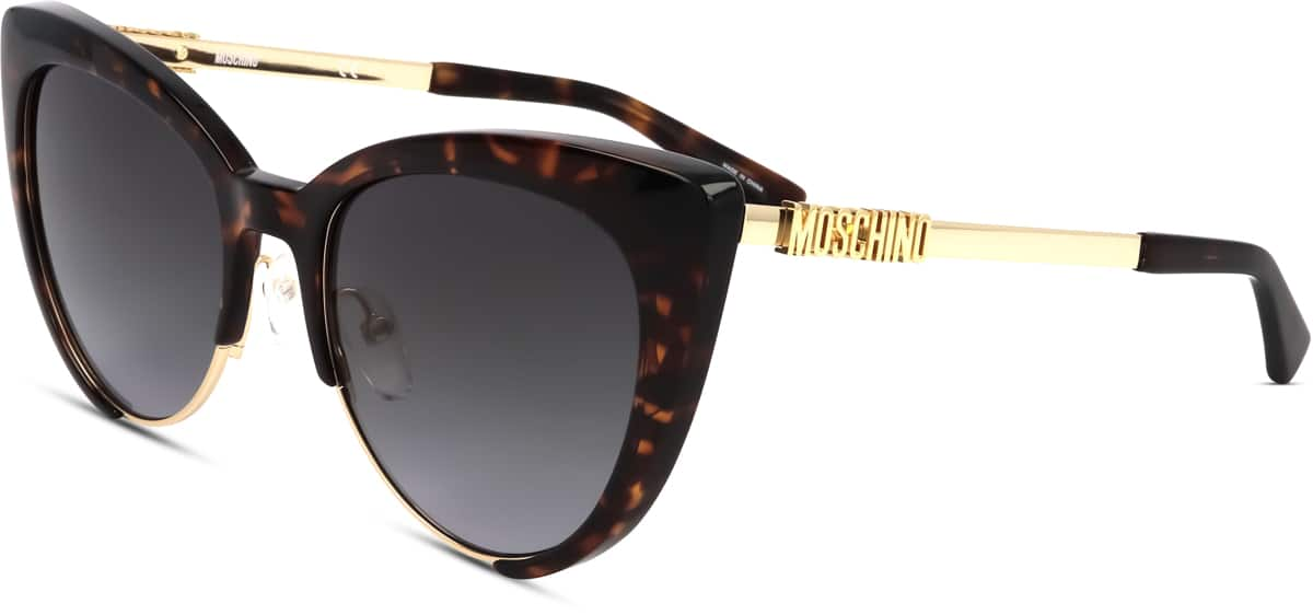 Angle view of Moschino MOS040 MOS04025 in Dark Havana