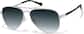 Angle view of Premium Aviator Sunglasses P1125411 in Silver thumbnail