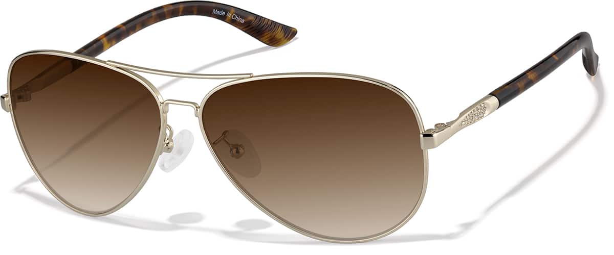 Gold Premium Aviator Sunglasses #P1126014 | Zenni Optical