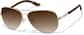 Angle view of Lunettes de soleil aviateur de qualité supérieure P1126014 in Doré thumbnail
