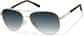 Angle view of Premium Aviator Sunglasses P1126214 in Gold thumbnail