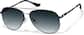 Angle view of Premium Aviator Sunglasses P1126721 in Black thumbnail