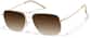 Angle view of Premium Aviator Sunglasses P1127814 in Gold thumbnail