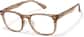 Angle view of Square Glasses P123415 in Brown thumbnail