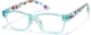 Angle view of Kids' Rectangle Glasses P124816 in Blue thumbnail