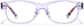 Front view of Kids' Rectangle Glasses P124817 in Purple thumbnail