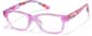 Angle view of Kids' Rectangle Glasses P124819 in Pink thumbnail