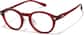 Angle view of Round Glasses P125518 in Red thumbnail