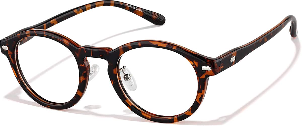 Basic Frame Round Tortoiseshell Round Glasses #P125525 | Zenni Optical