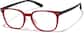 Angle view of Square Glasses P127918 in Red thumbnail