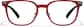 Front view of Square Glasses P127918 in Red thumbnail