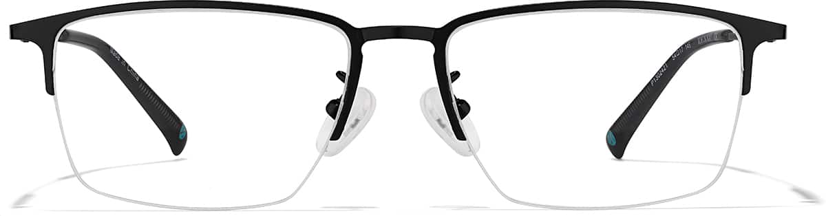 Front view of Rectangle Glasses P1302421 in Black