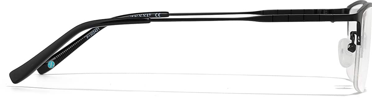 Side view of Rectangle Glasses P1302421 in Black